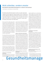 Zeitschriftenartikel „Nicht schlechter, sondern smarter. Betriebliches Gesundheitsmanagement in kleinen Unternehmen“
