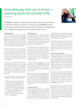 Zeitschriftenartikel „Unterstützung nicht nur in Krisen – Coaching durch die Schnelle Hilfe“